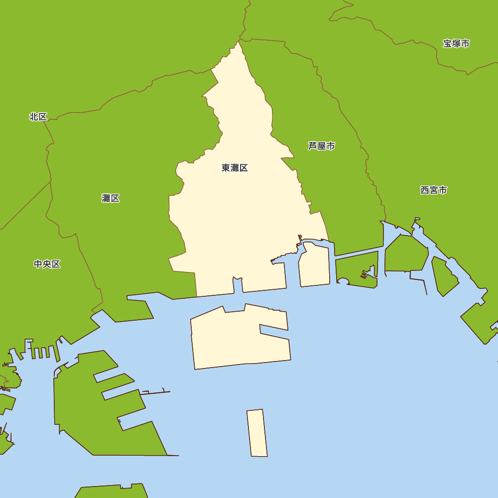 兵庫県神戸市東灘区の地図 | Map-It マップ・イット
