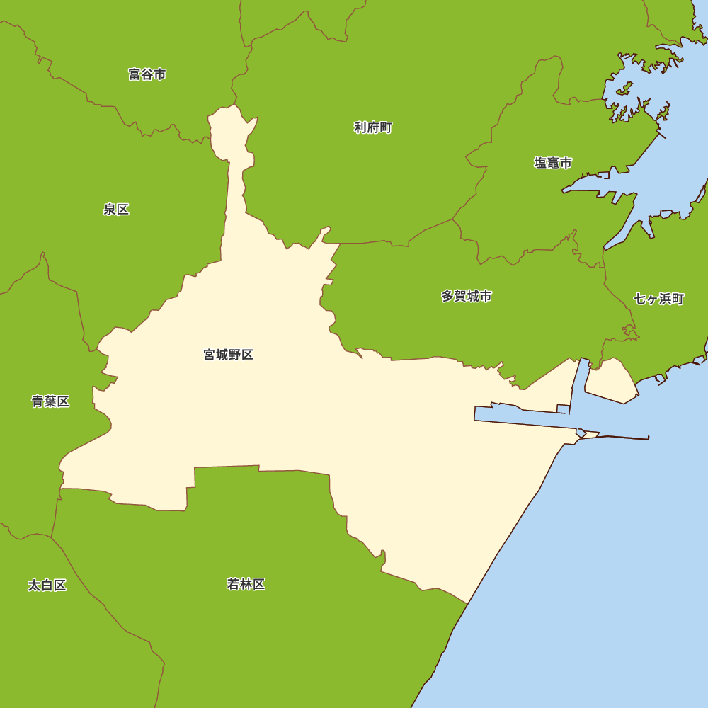 宮城県仙台市宮城野区の地図 | Map-It マップ・イット