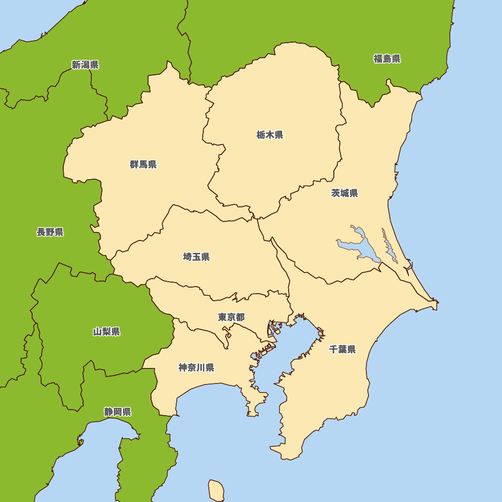関東地方の地図 | Map-It マップ・イット