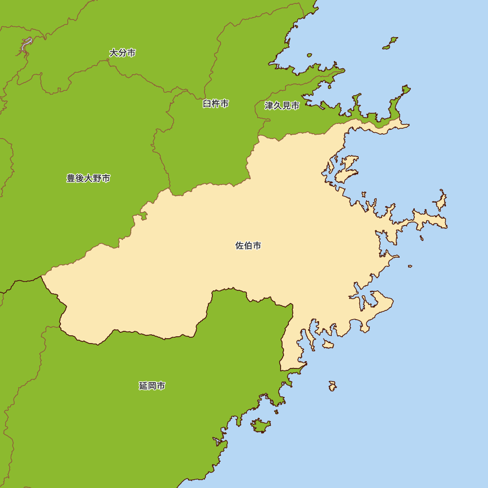 大分県佐伯市の地図 | Map-It マップ・イット