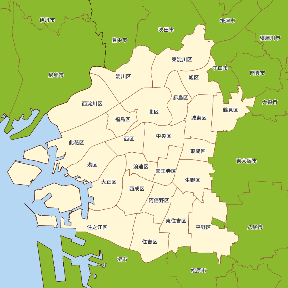 大阪府大阪市の地図 | Map-It マップ・イット