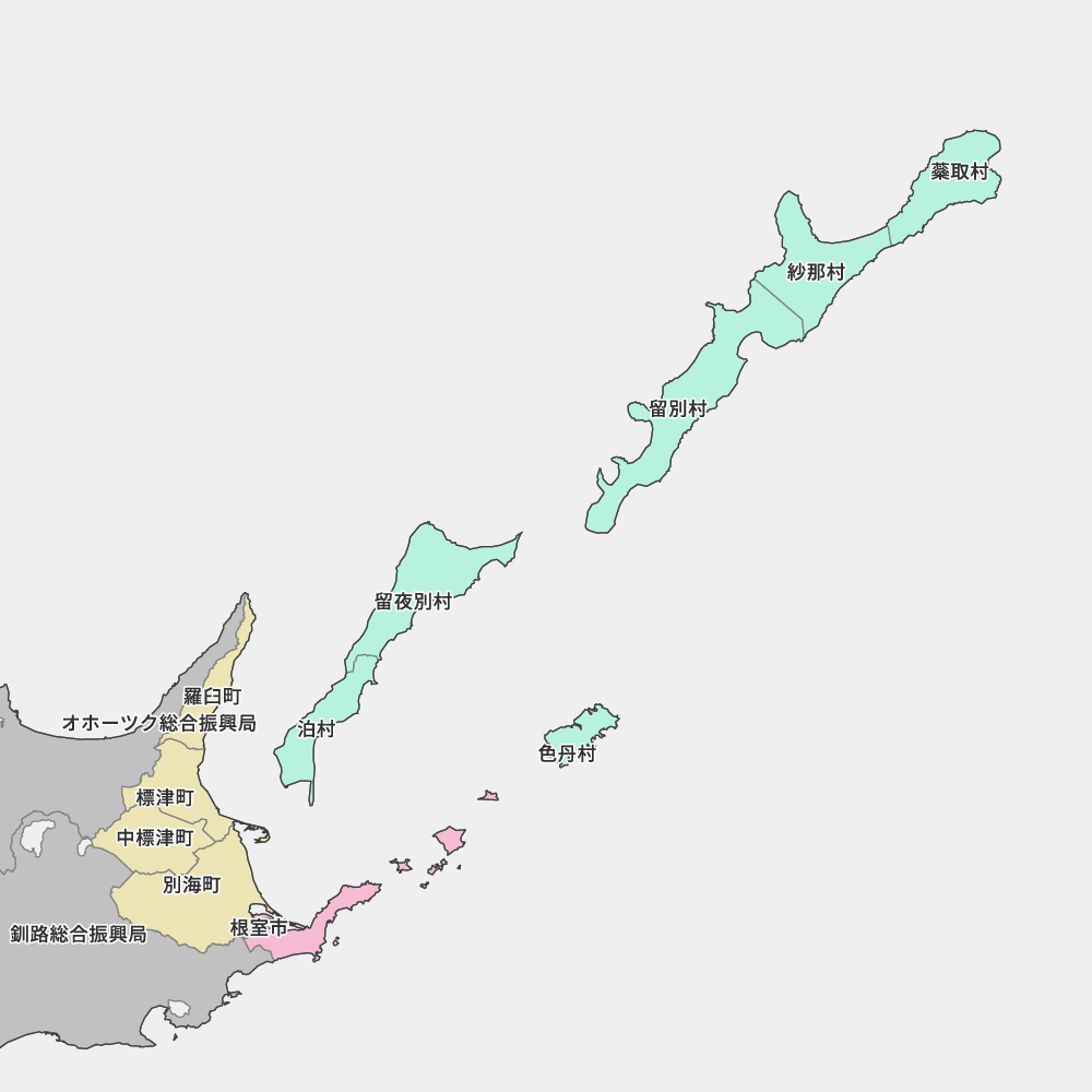 北海道根室振興局の地図 | Map-It マップ・イット