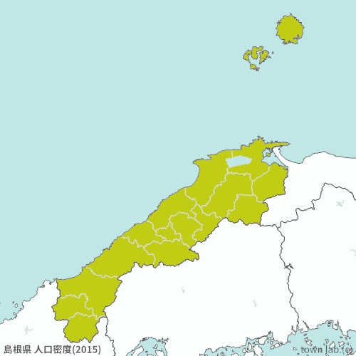 島根県の人口密度の統計 Town Lab タウンラボ