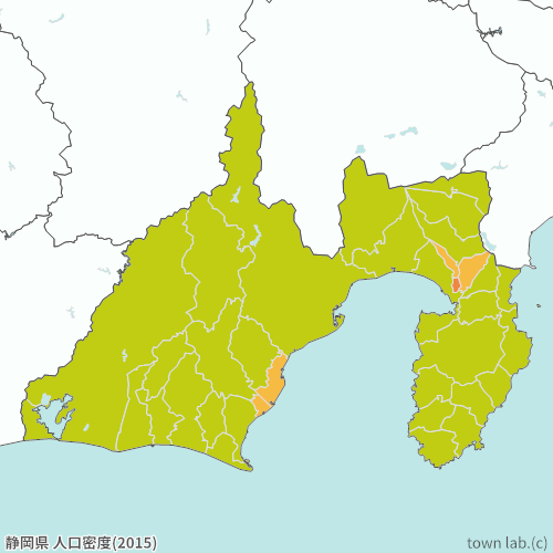 静岡県の人口密度の統計 Town Lab タウンラボ
