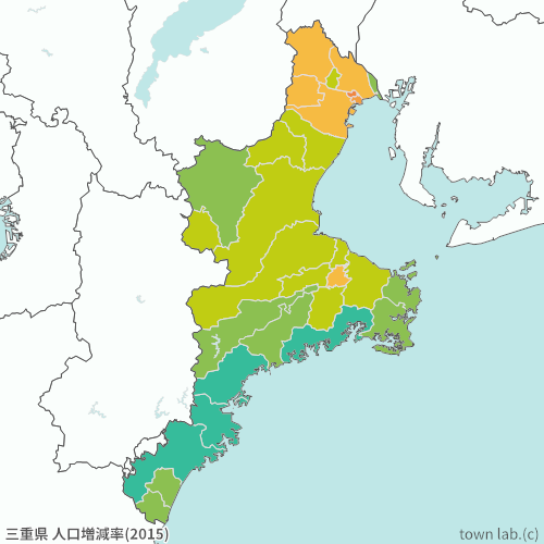 三重県 人口増減率