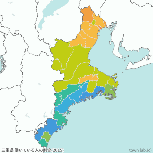 三重県 働いている人の割合