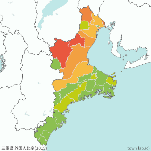 三重県 外国人比率