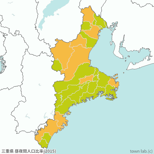三重県 昼夜間人口比率