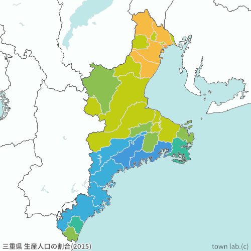 三重県 生産人口の割合