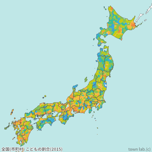 全国(市町村) こどもの割合