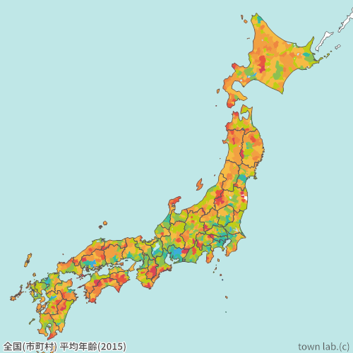 全国(市町村) 平均年齢