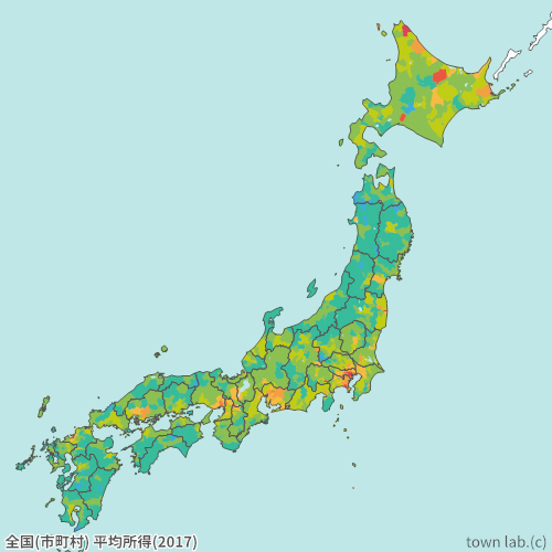 全国(市町村) 平均所得