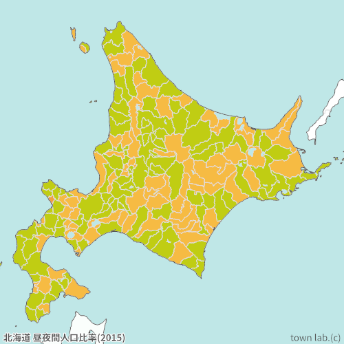 北海道 昼夜間人口比率