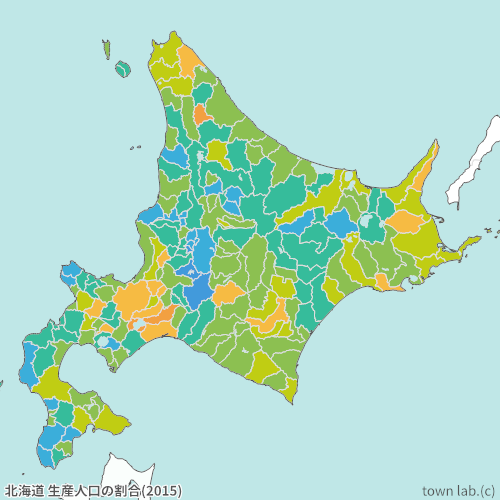 北海道 生産人口の割合