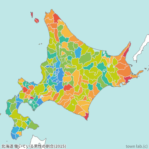 北海道 男性の働いている人の割合