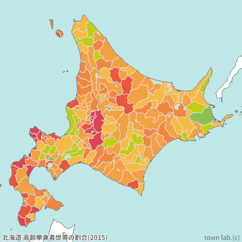 北海道 高齢単身者世帯の割合