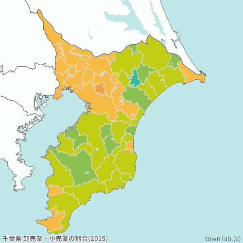 千葉県 卸売業・小売業の割合