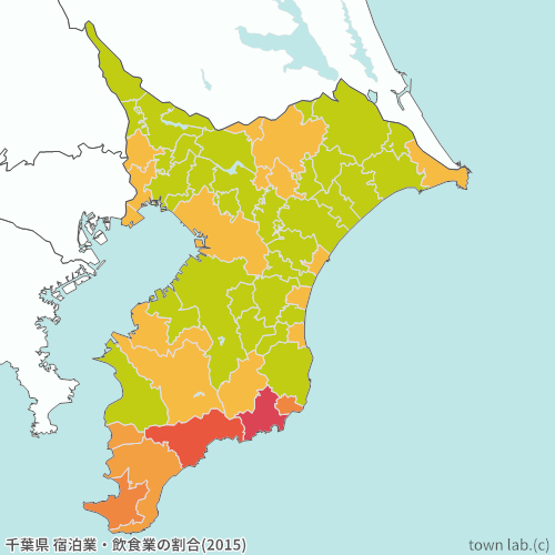千葉県 宿泊業・飲食業の割合