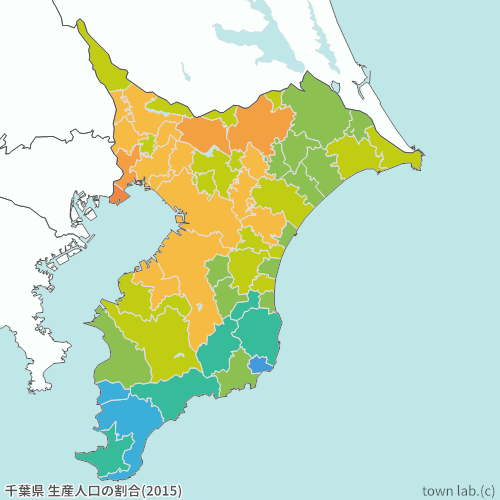 千葉県 生産人口の割合
