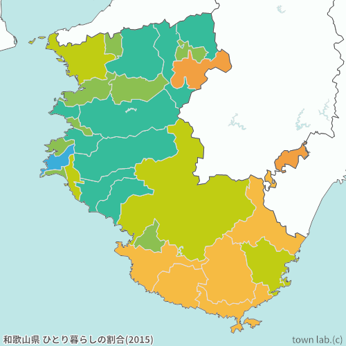 和歌山県 ひとり暮らしの割合