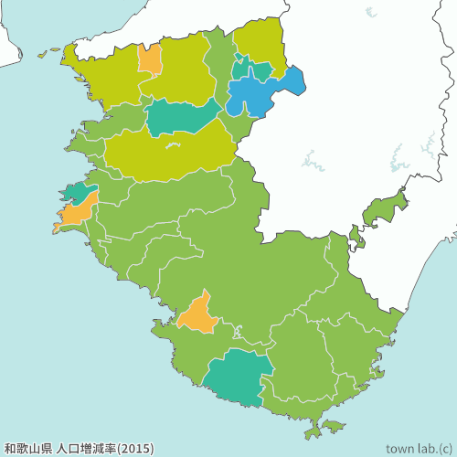 和歌山県 人口増減率