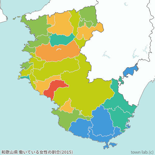 和歌山県 女性の働いている人の割合