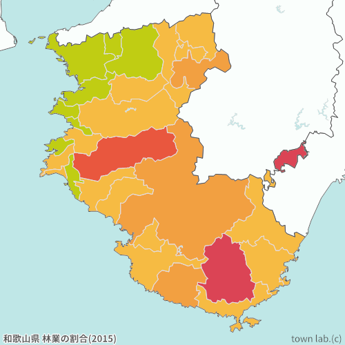 和歌山県 林業の割合