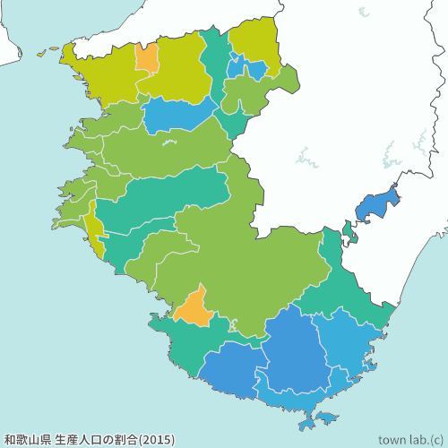 和歌山県 生産人口の割合