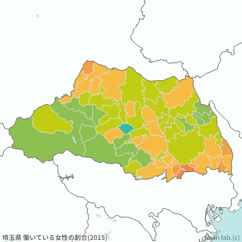 埼玉県 女性の働いている人の割合