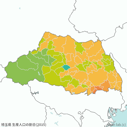 埼玉県 生産人口の割合