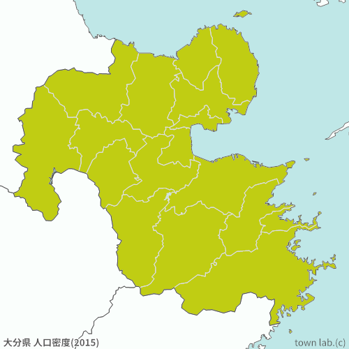 大分県 人口密度