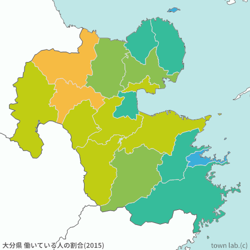 大分県 働いている人の割合