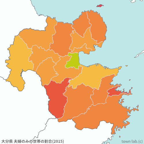 大分県 夫婦のみの世帯の割合