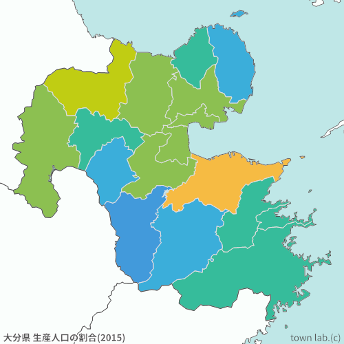 大分県 生産人口の割合