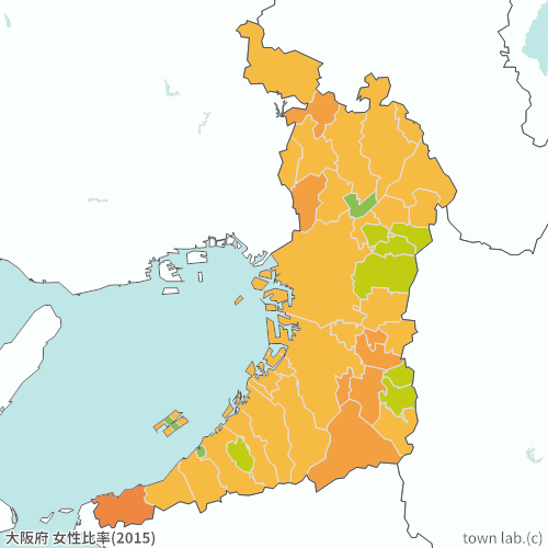 大阪府 女性比率