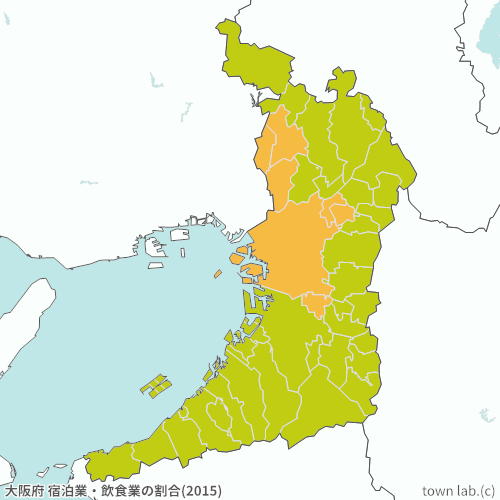 大阪府 宿泊業・飲食業の割合