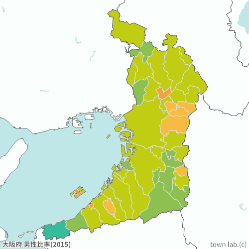 大阪府 男性比率