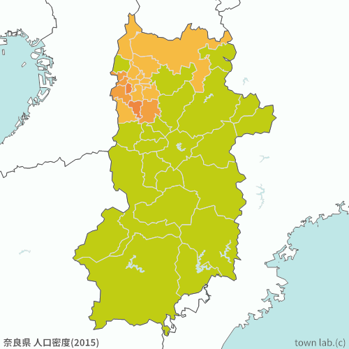 奈良県 人口密度