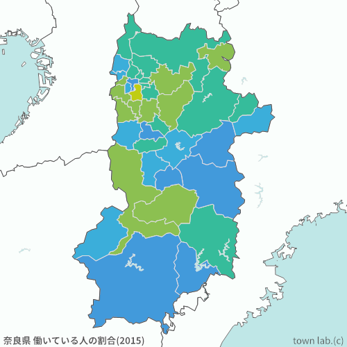 奈良県 働いている人の割合