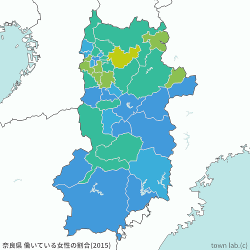 奈良県 女性の働いている人の割合