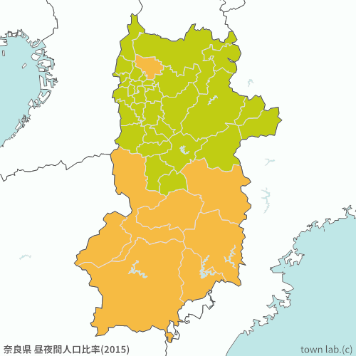 奈良県 昼夜間人口比率