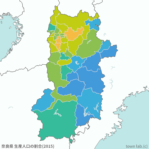 奈良県 生産人口の割合