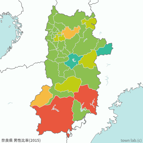 奈良県 男性比率