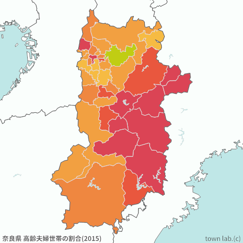 奈良県 高齢夫婦世帯の割合