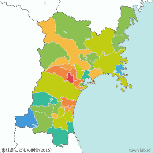 宮城県 こどもの割合