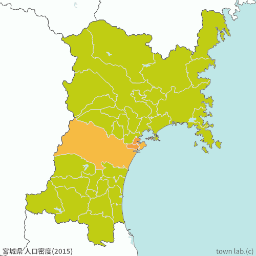 宮城県 人口密度