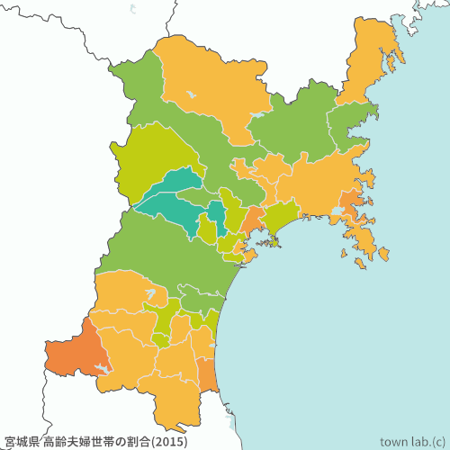 宮城県 高齢夫婦世帯の割合