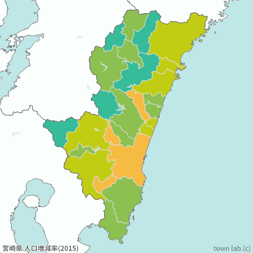 宮崎県 人口増減率