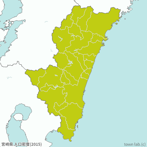 宮崎県 人口密度