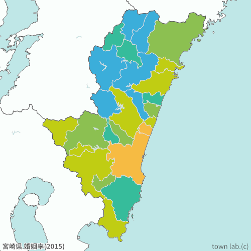 宮崎県 婚姻率